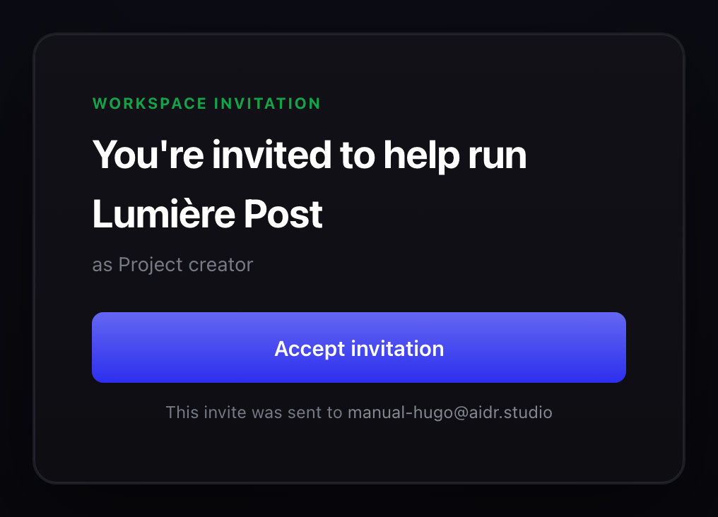 Your invitation opens here. Your level is already set for you. (1) Your level; (2) Accept invitation.