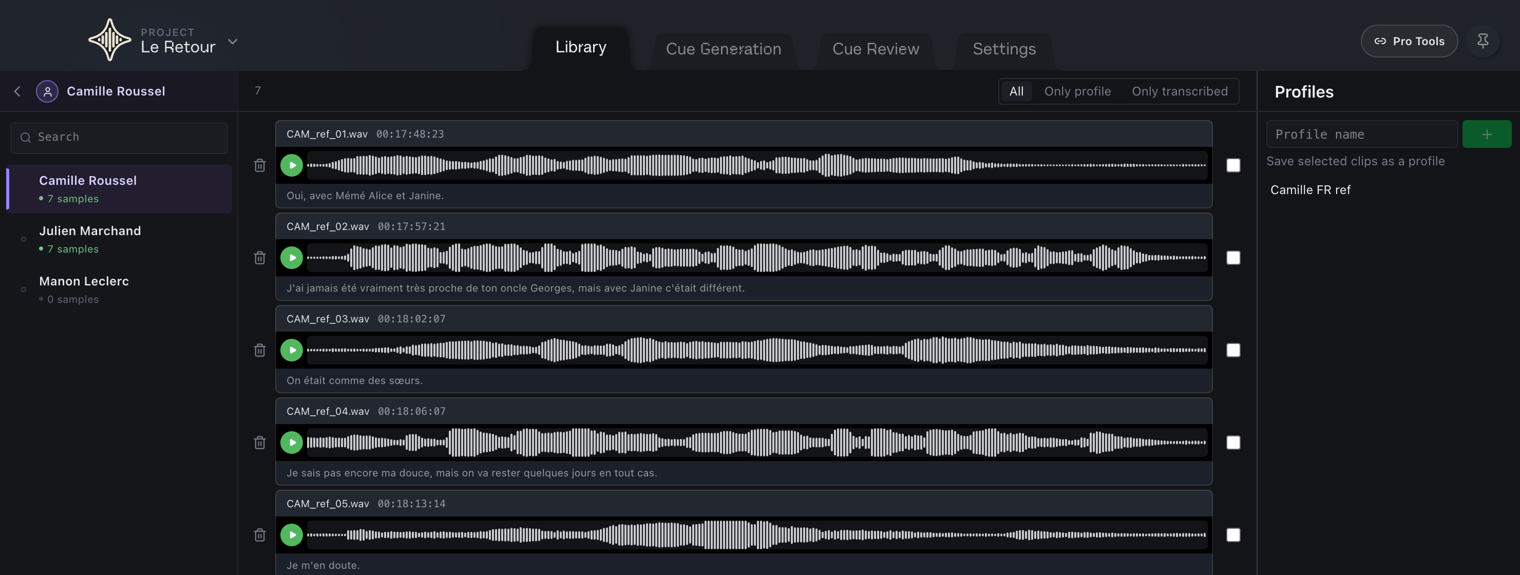 Pick the character in the Library. Everything you make belongs to it. (1) Library; (2) Characters in this project.