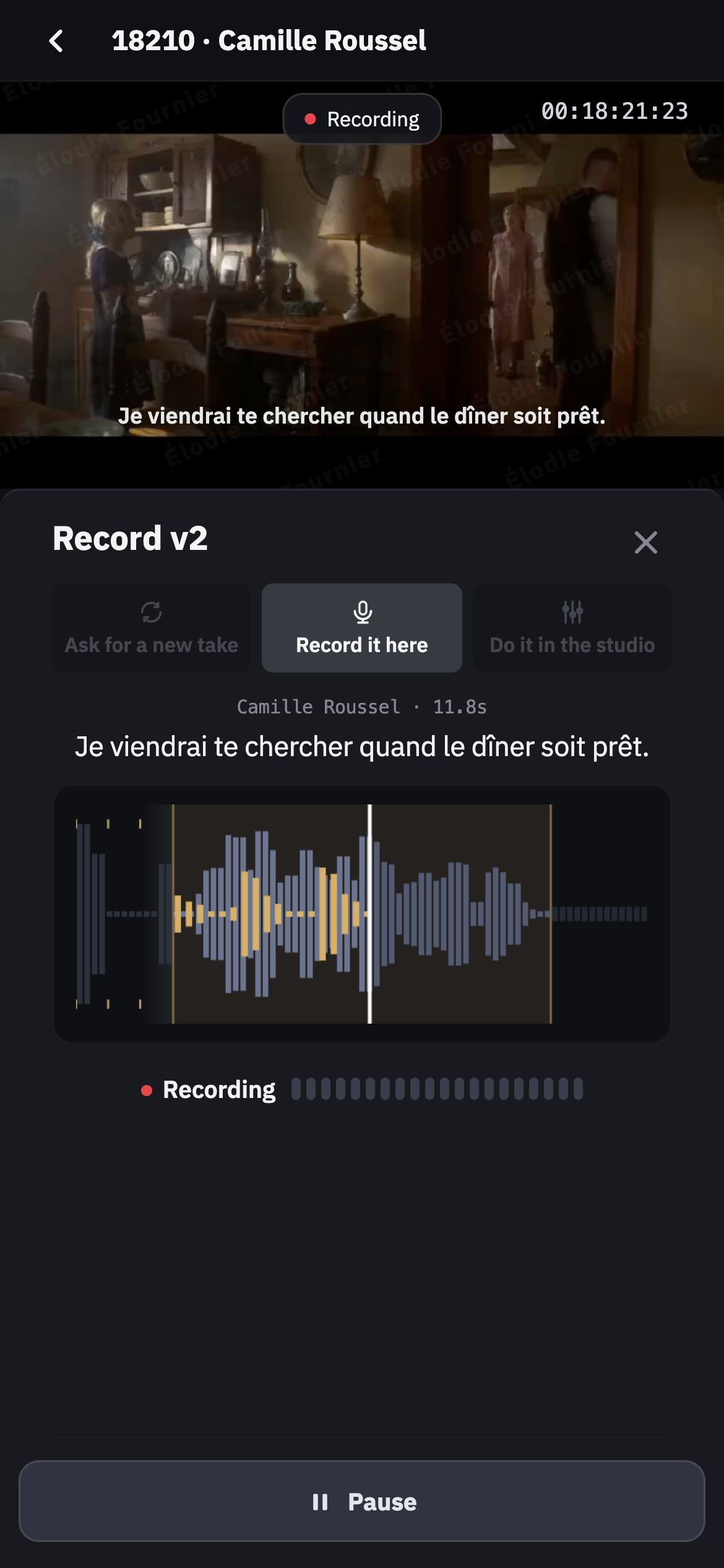 Or she records it herself, right there, while the picture runs. (1) Record it here.